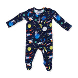 Astronaut and Rockets - 2 Way Zipper Footie