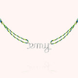 Women's Personalized Slim Knot Cord Necklace, Silver 925