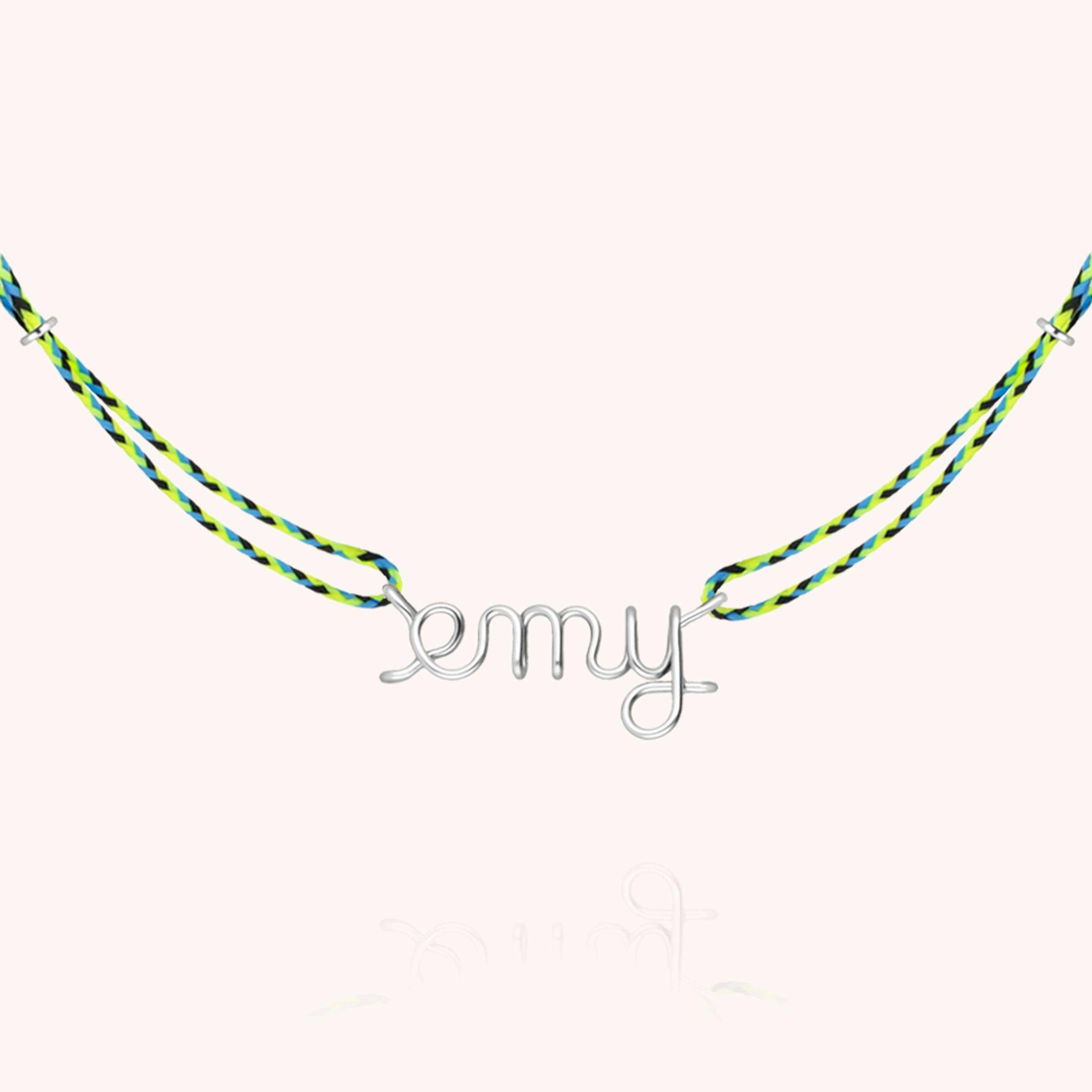 Women's Personalized Slim Knot Cord Necklace, Silver 925