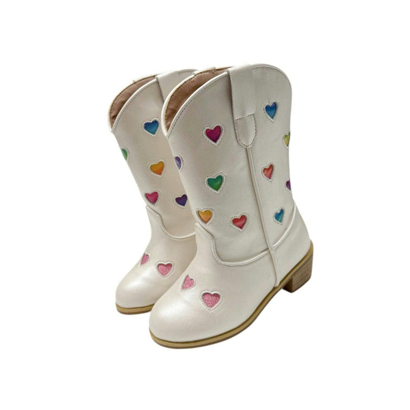 Pastel Ombre Hearts Cowgirl Boots