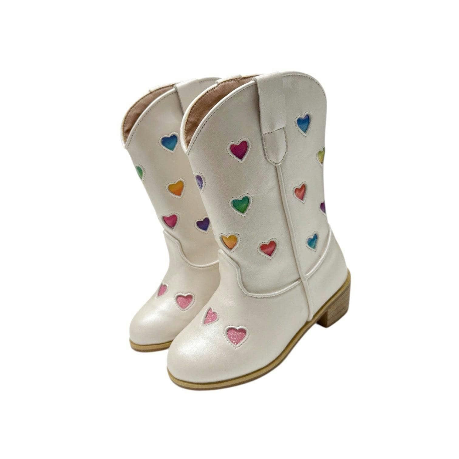 Pastel Ombre Hearts Cowgirl Boots