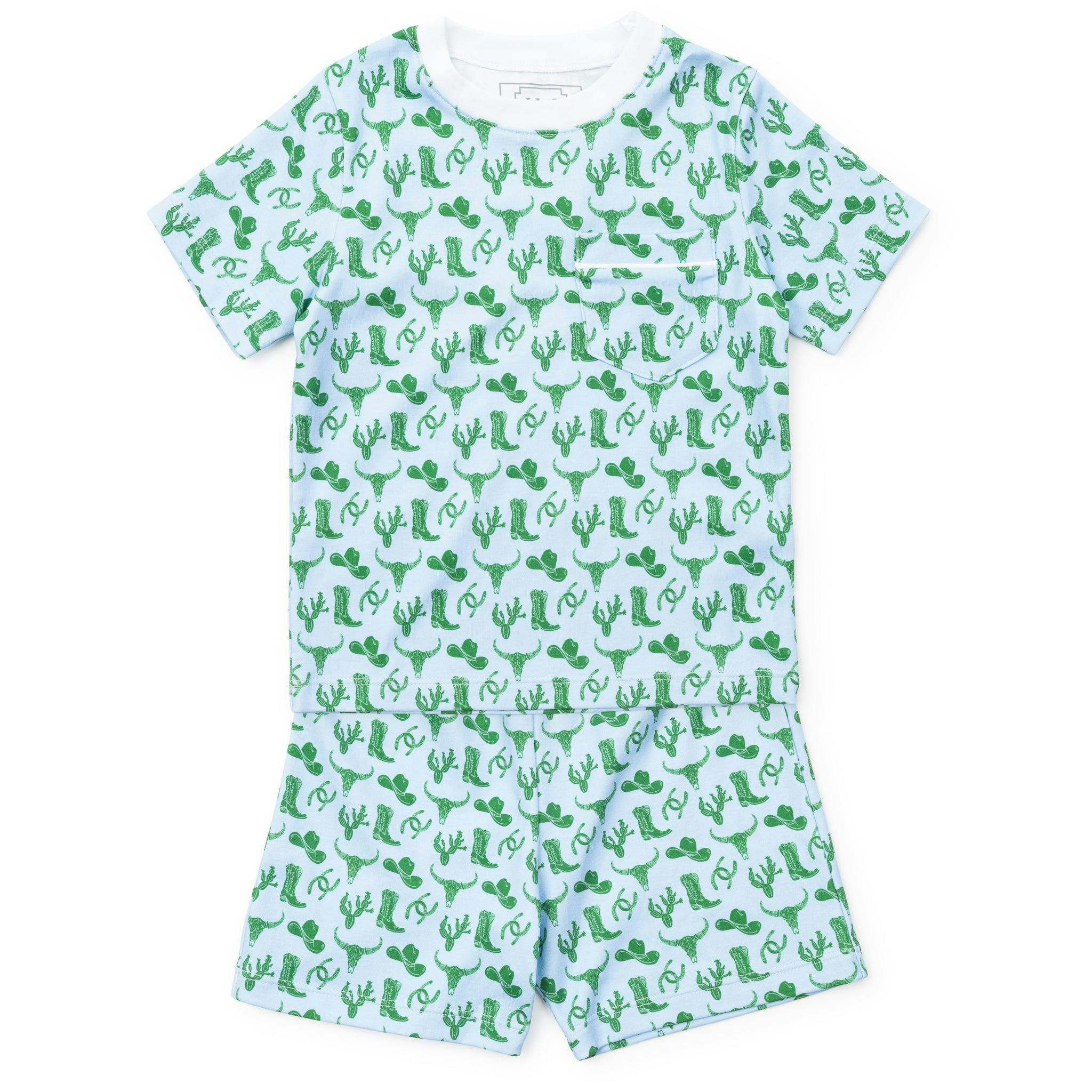 Charles Boys' Short Set - Wild West Blue