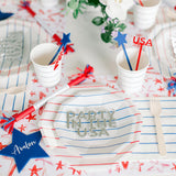 Candy Apple Frenchie Striped Large Plates