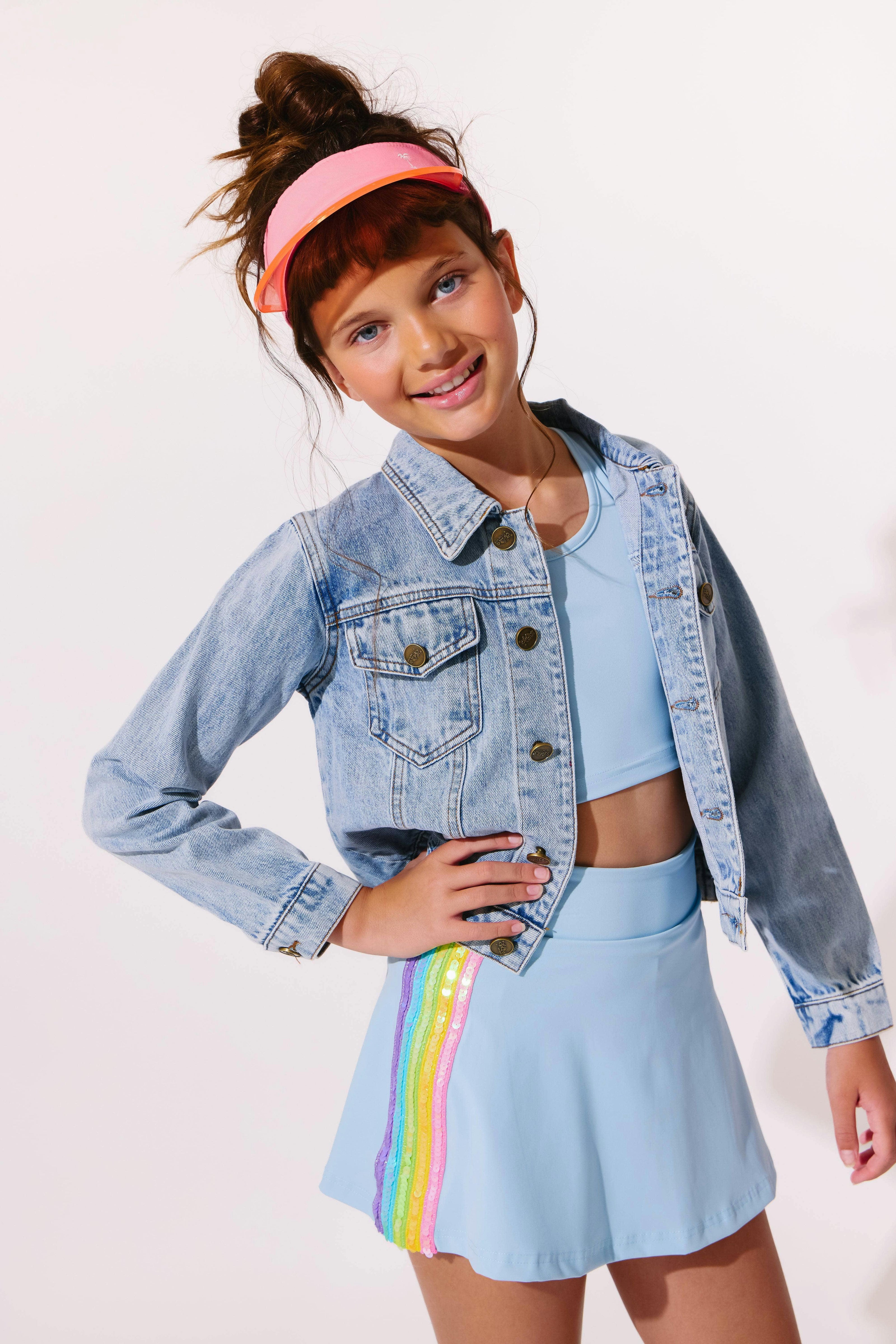 Gems Rainbow Flash Denim Jacket