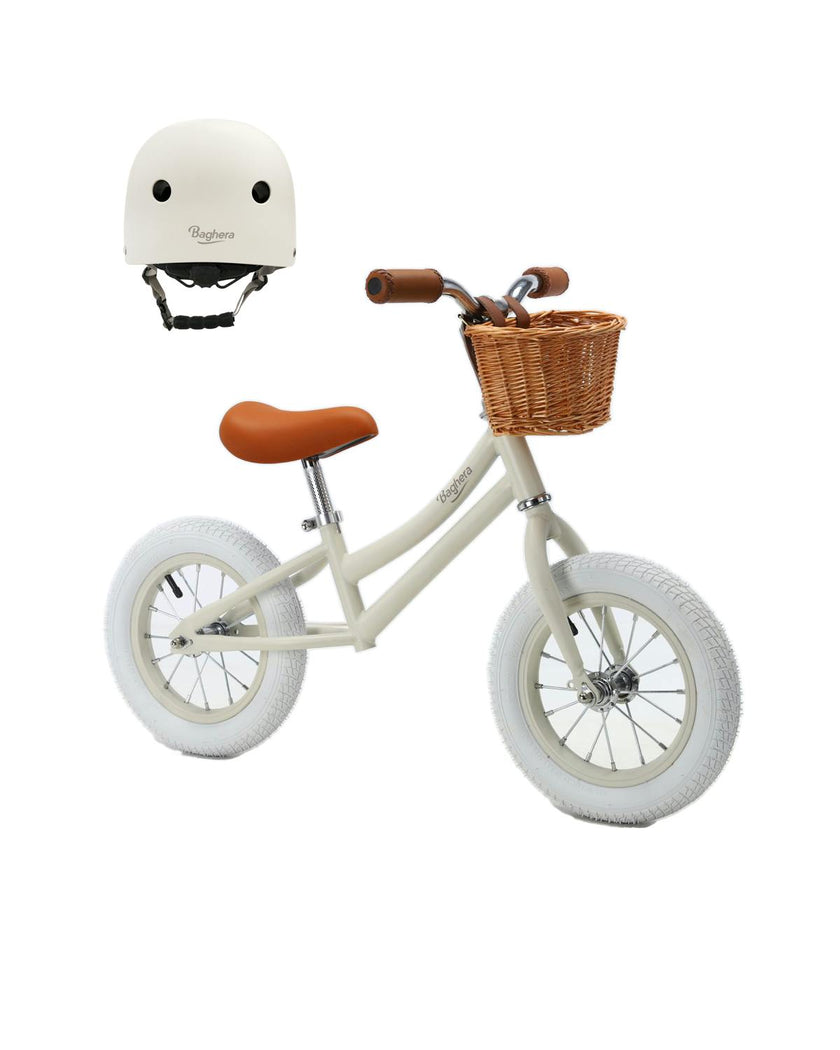 Bicycle BALANCE BIKE Ivory White + Helmet