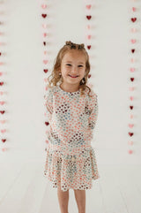 Girls Raglan Sweatshirt in Cherry Hearts