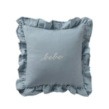 Blue Gauze Bebe Ruffle Accent Pillow