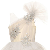 Cream Mirabelle One-Shoulder Embellished Gown