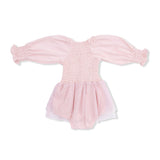 Solid Lotus - Long Sleeve Smocked Bubble with Tutu