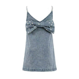 Gems Bow Denim Dress