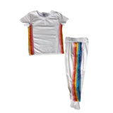 White Rainbow Sequin 2-Piece Jogger Set