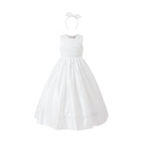 White Sylvarra Sleeveless Formal Dress with Headband