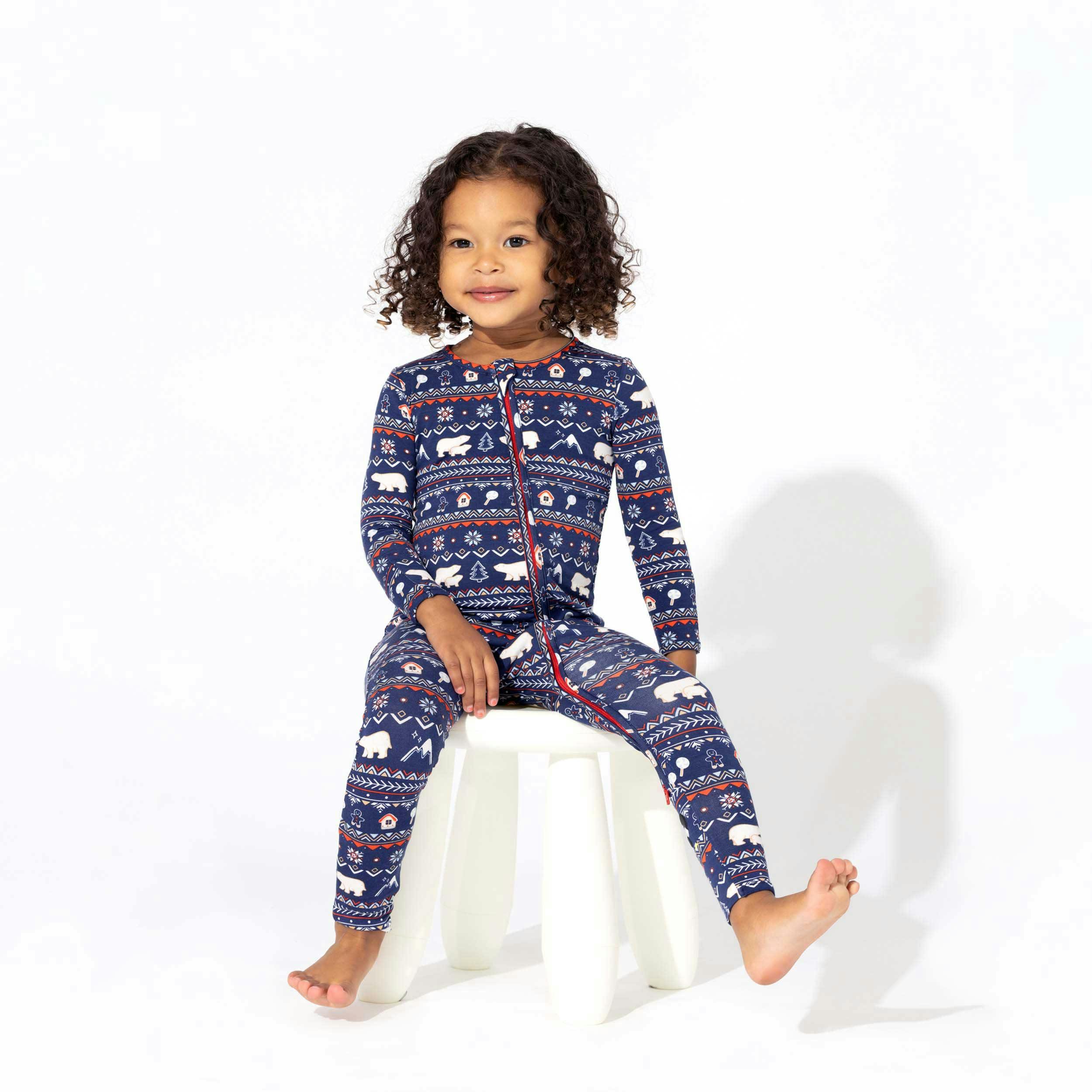 Polar Isle Blue Bamboo Convertible Footie