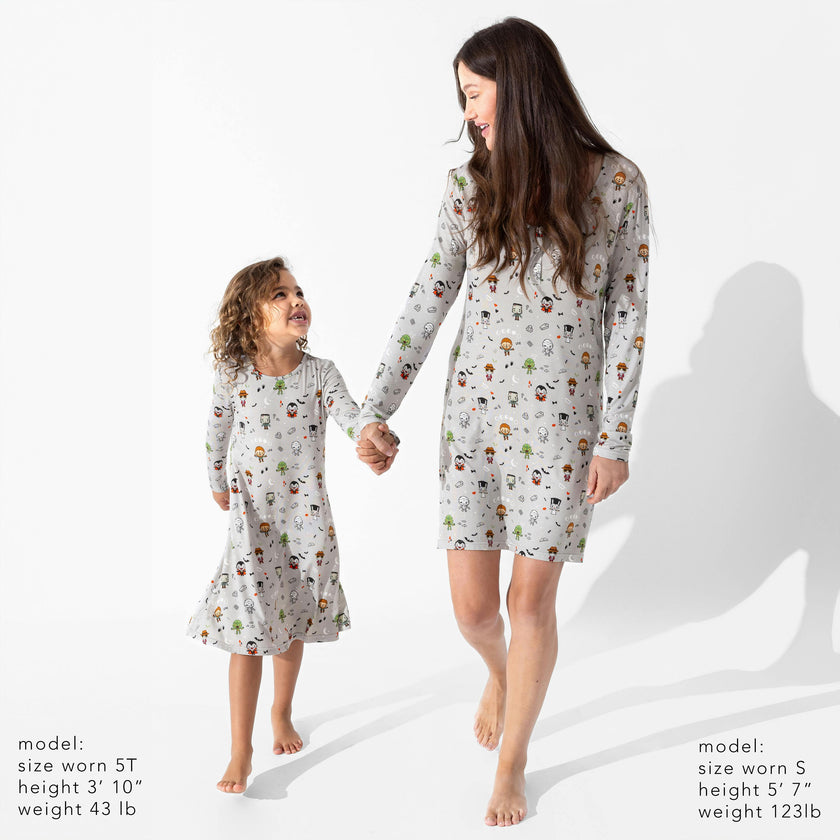 Little Monsters Bamboo Girls' Long Sleeve Dress