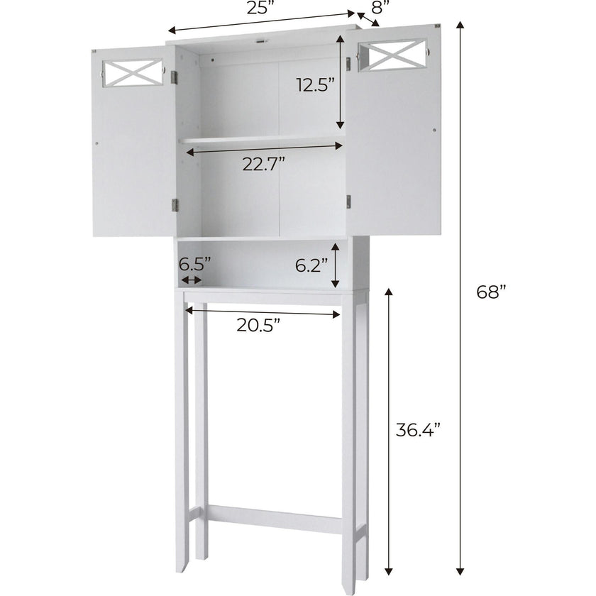Dawson Wooden Space Saver with Cross Molding and 2 Doors