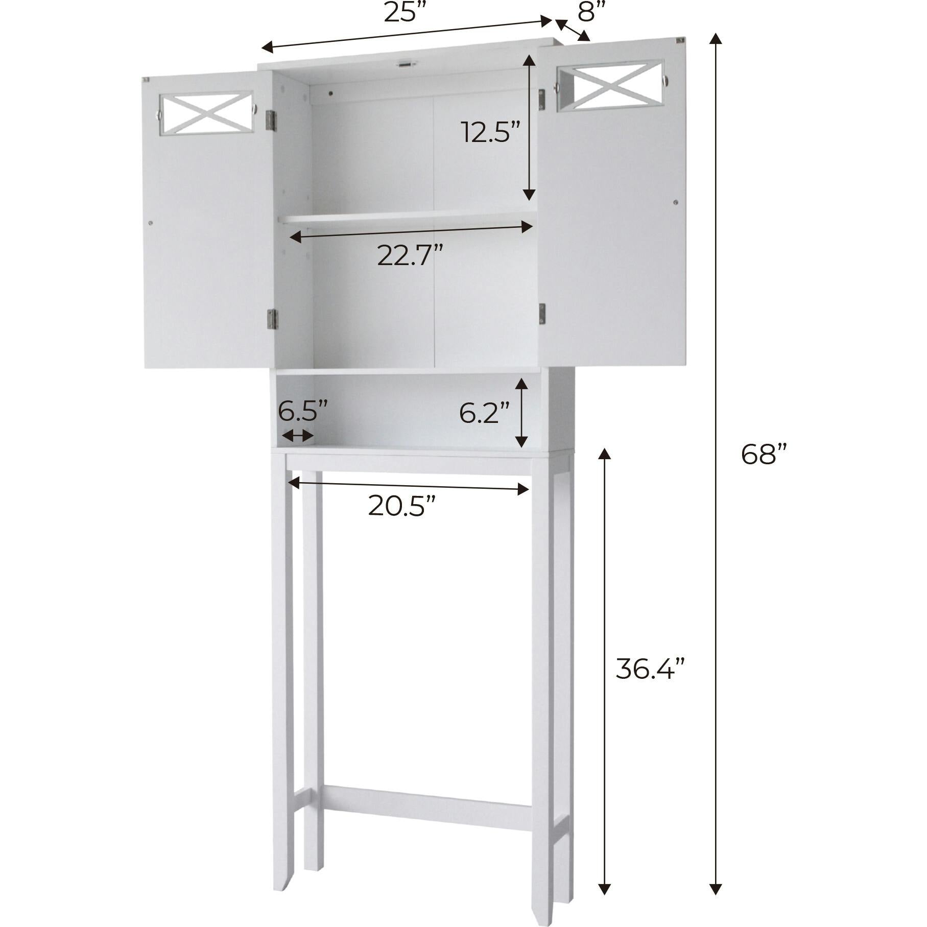 Dawson Wooden Space Saver with Cross Molding and 2 Doors