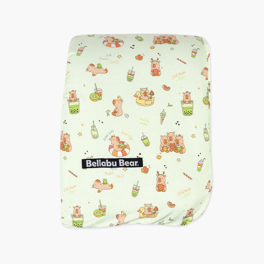 Capybara Boba Bamboo Sherpa Blanket