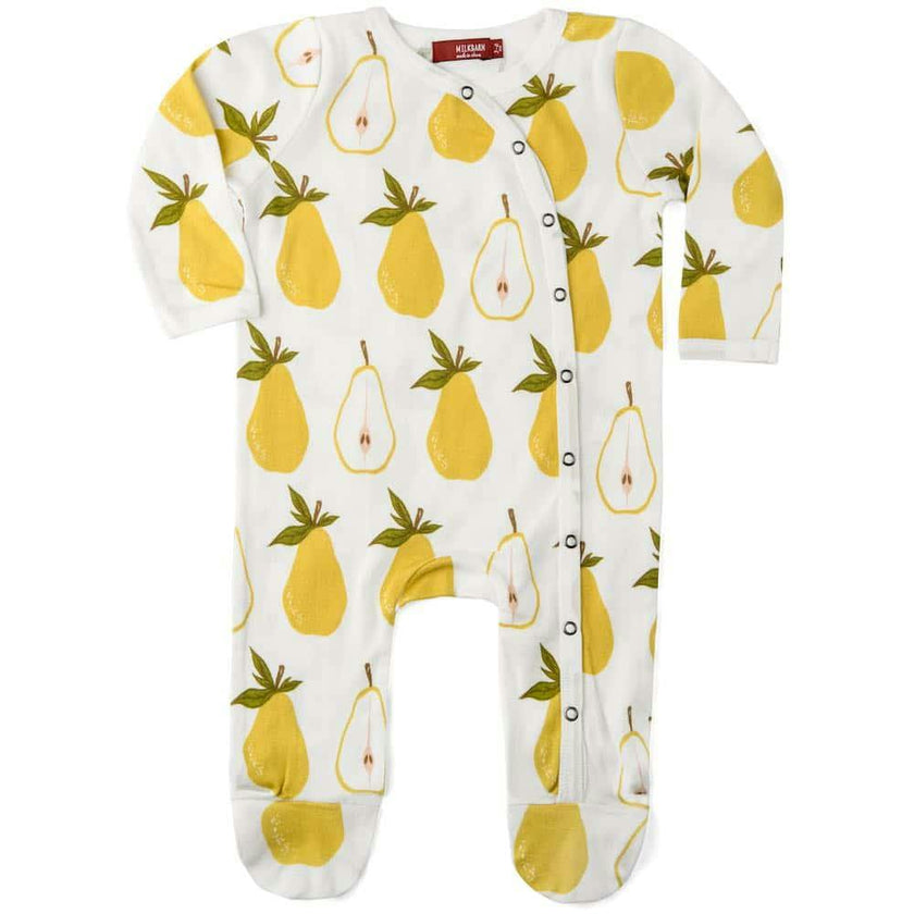 Pear Organic Cotton Footed Romper