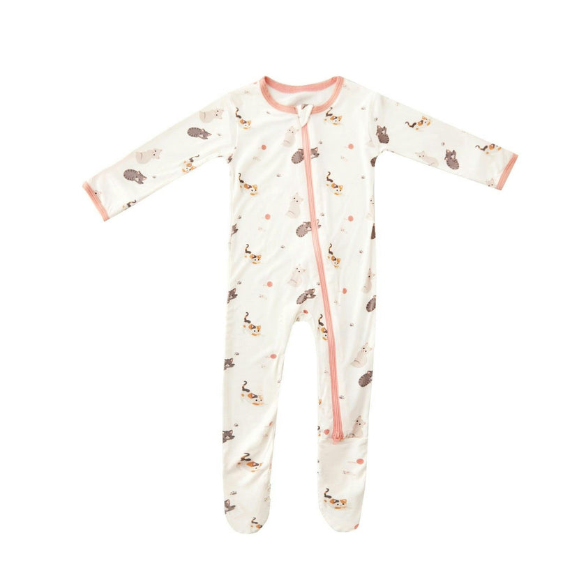 Cats Zippered Footie