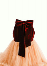 Peach Tulle Pom-Pom Dress