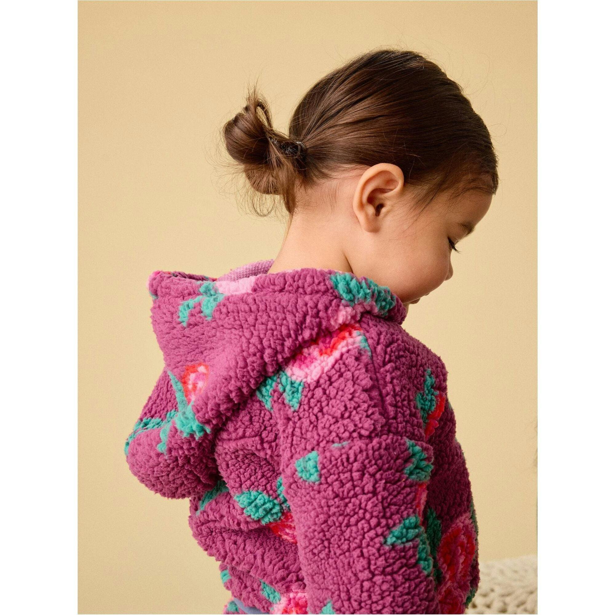 Teddy Fleece Baby Hoodie, Purple