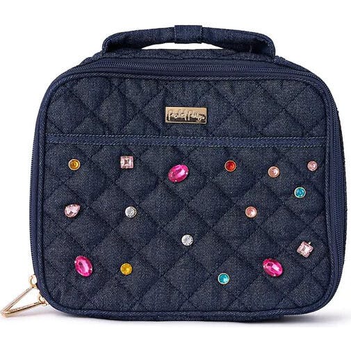 Denim and Multi-color Gemstones Lunchbox by Packed Party | Girl's Lunch Box with Anti-Microbial Lining