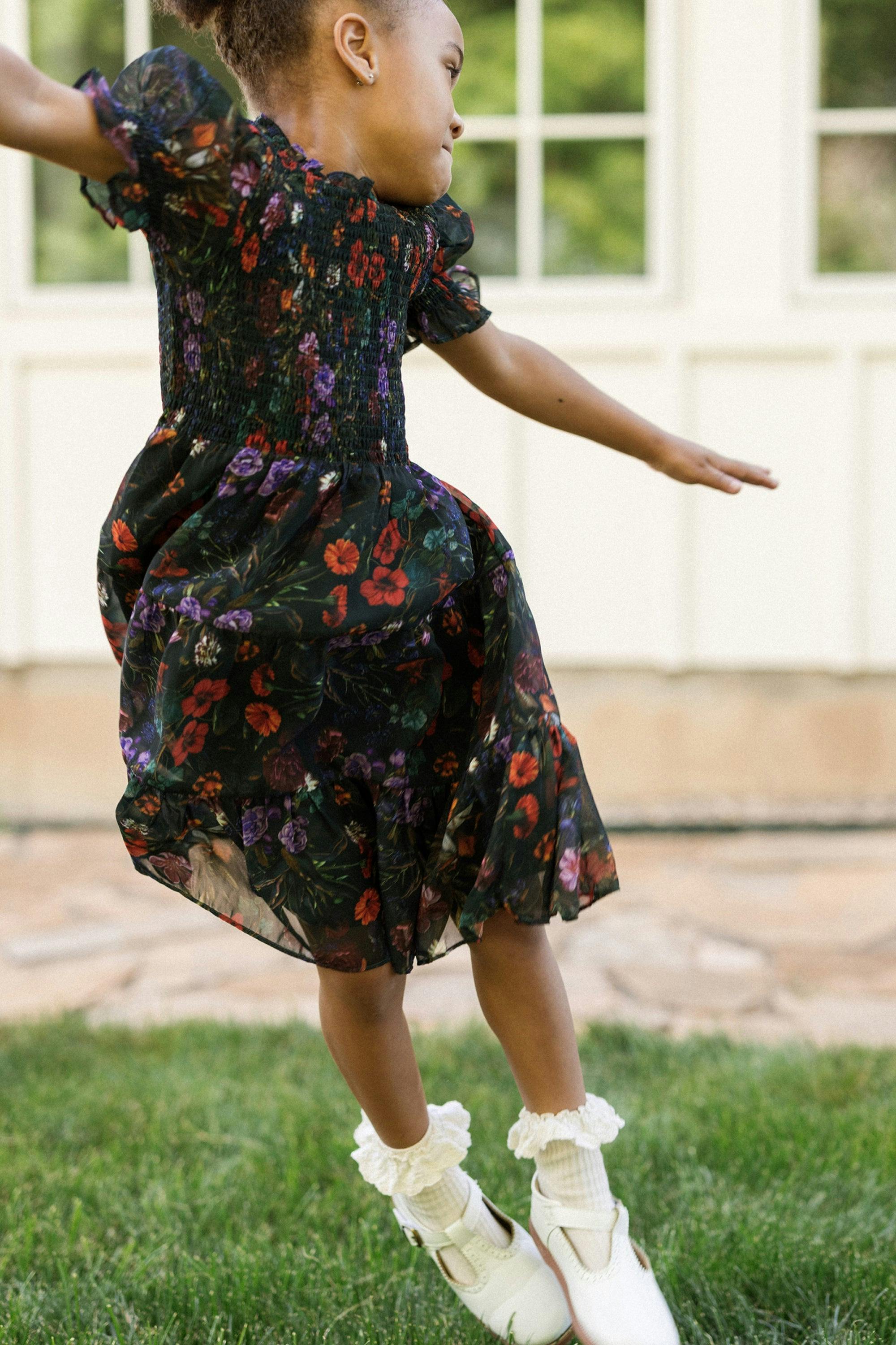 Mini Cordelia Dress in Evergreen Vivid Meadow