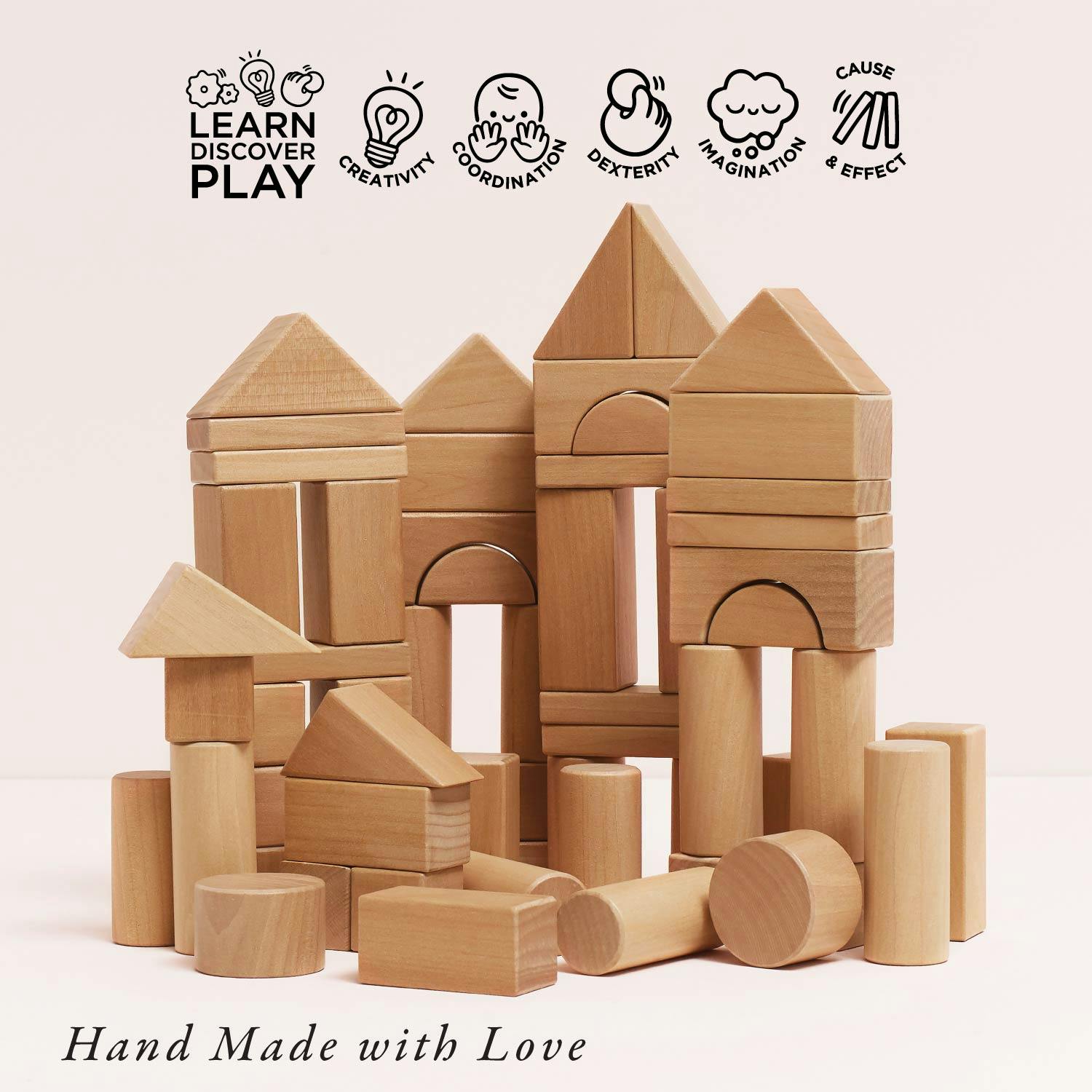 Natural Wood Building Blocks