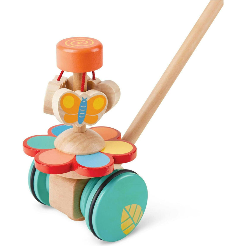 Wooden Push & Pull Dancing Butterflies Walking Toy