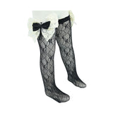 Embroidered Ribbon Bow Long Socks