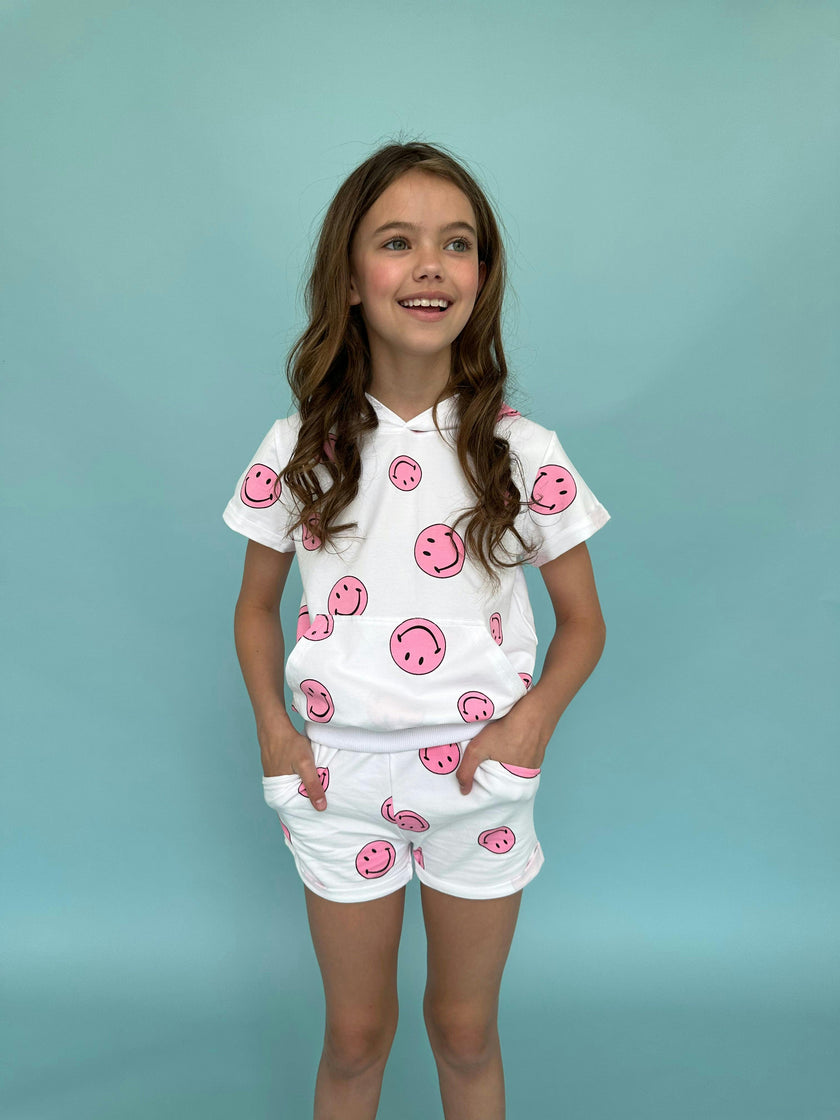Pink Emoji Short Set