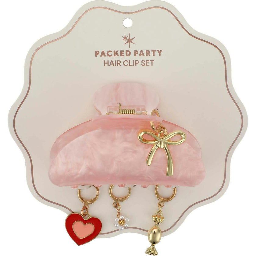 Sweetheart Claw Clip and Charms Set (includes 4 charms)