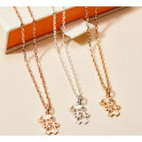 Children's Mini Crystal Girl Necklace, Sterling Silver