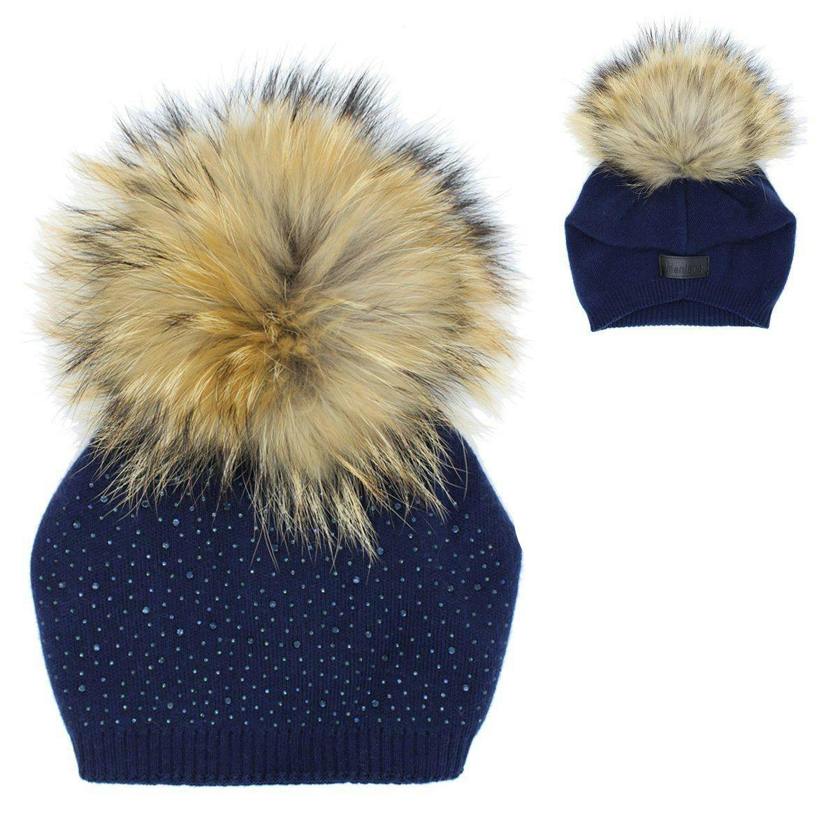 Knit Wool Faux Fur Pom Pom Hat