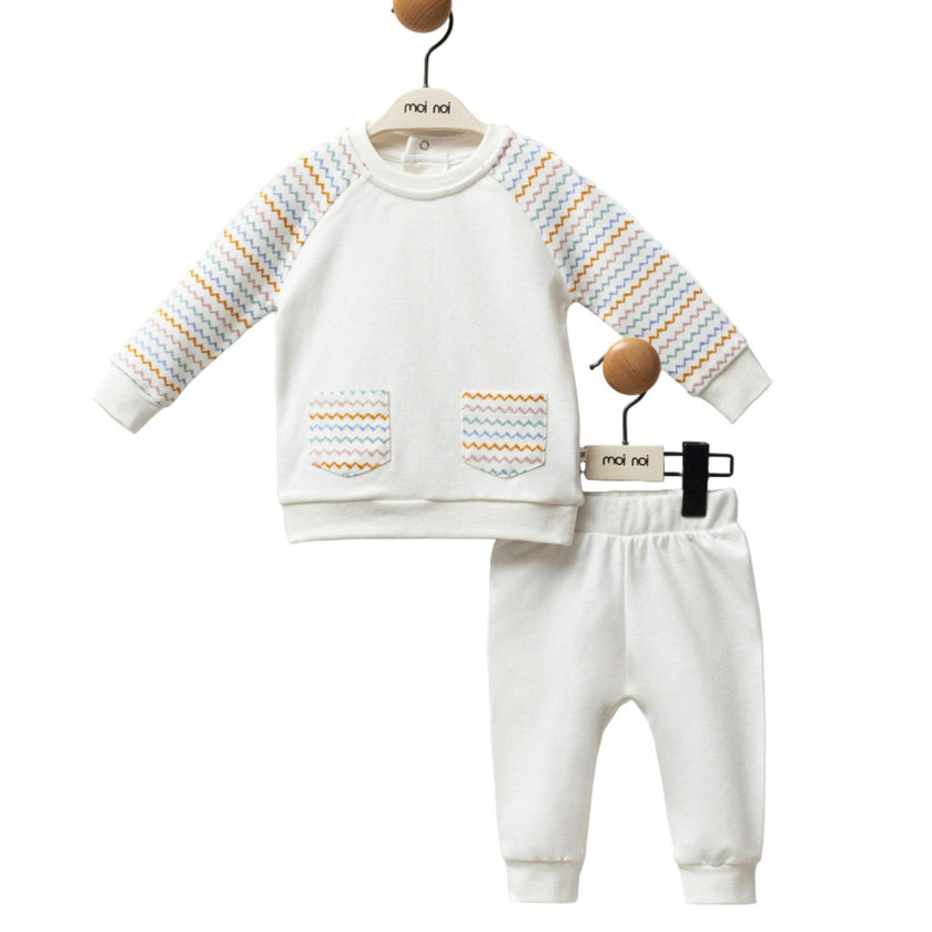 Multicolor Zigzag Sweat Set