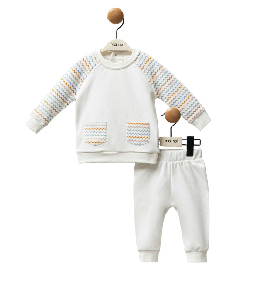 Multicolor Zigzag Sweat Set