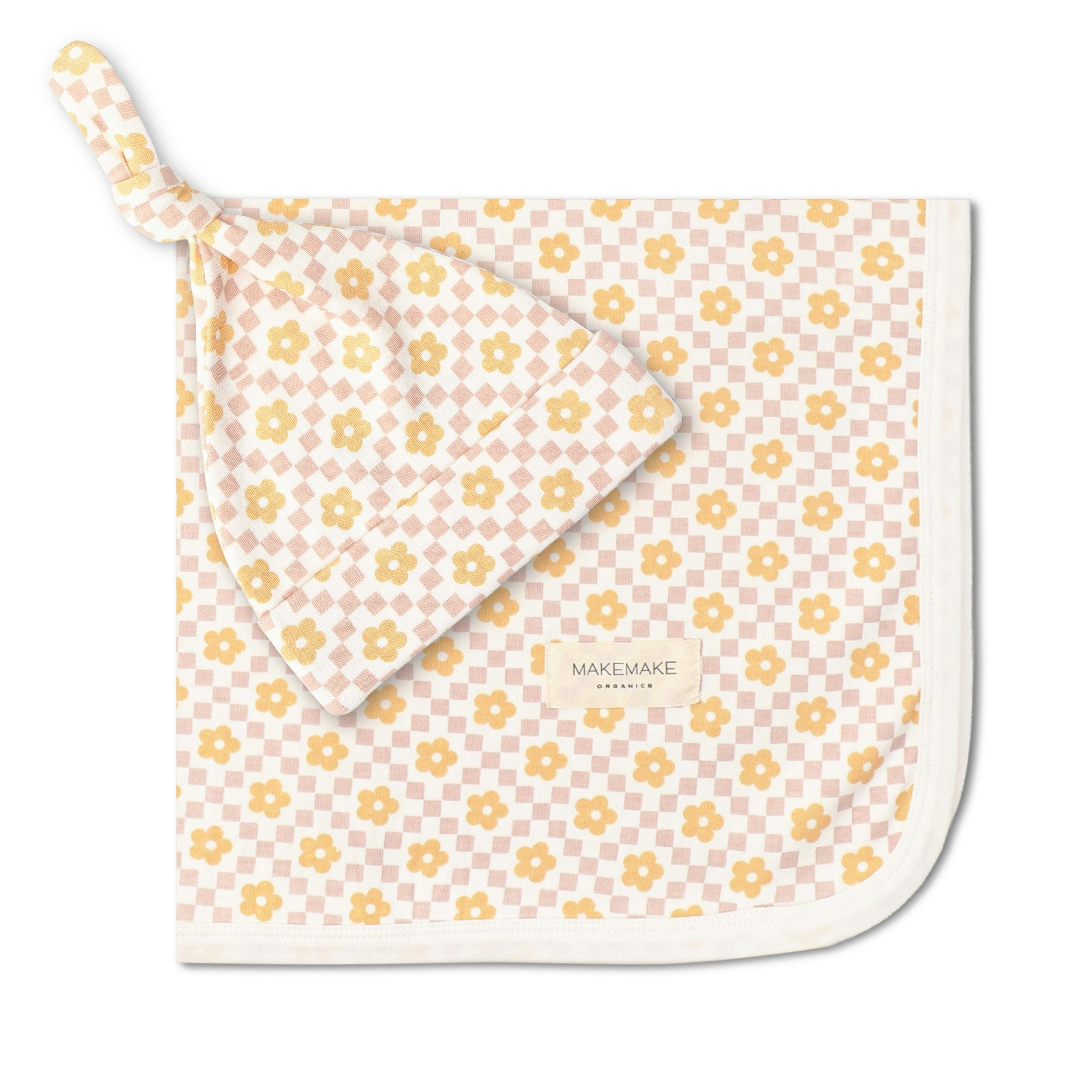 Organic Swaddle Blanket & Hat Set