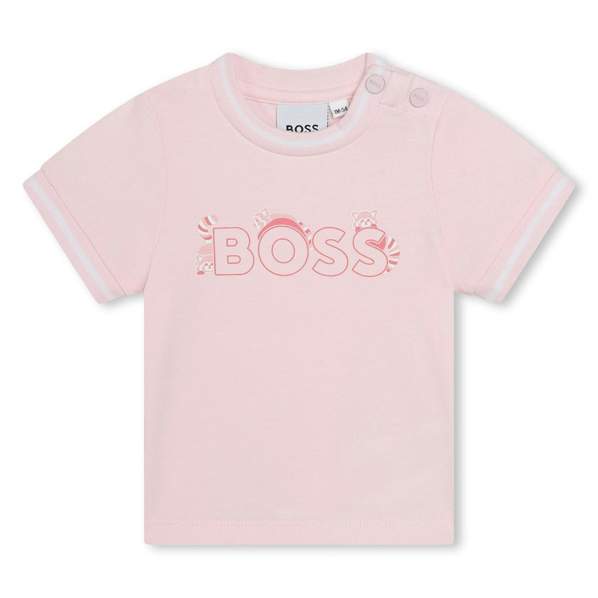BOSS KIDSWEAR Pink Tracksuit And T-shirt Baby Set