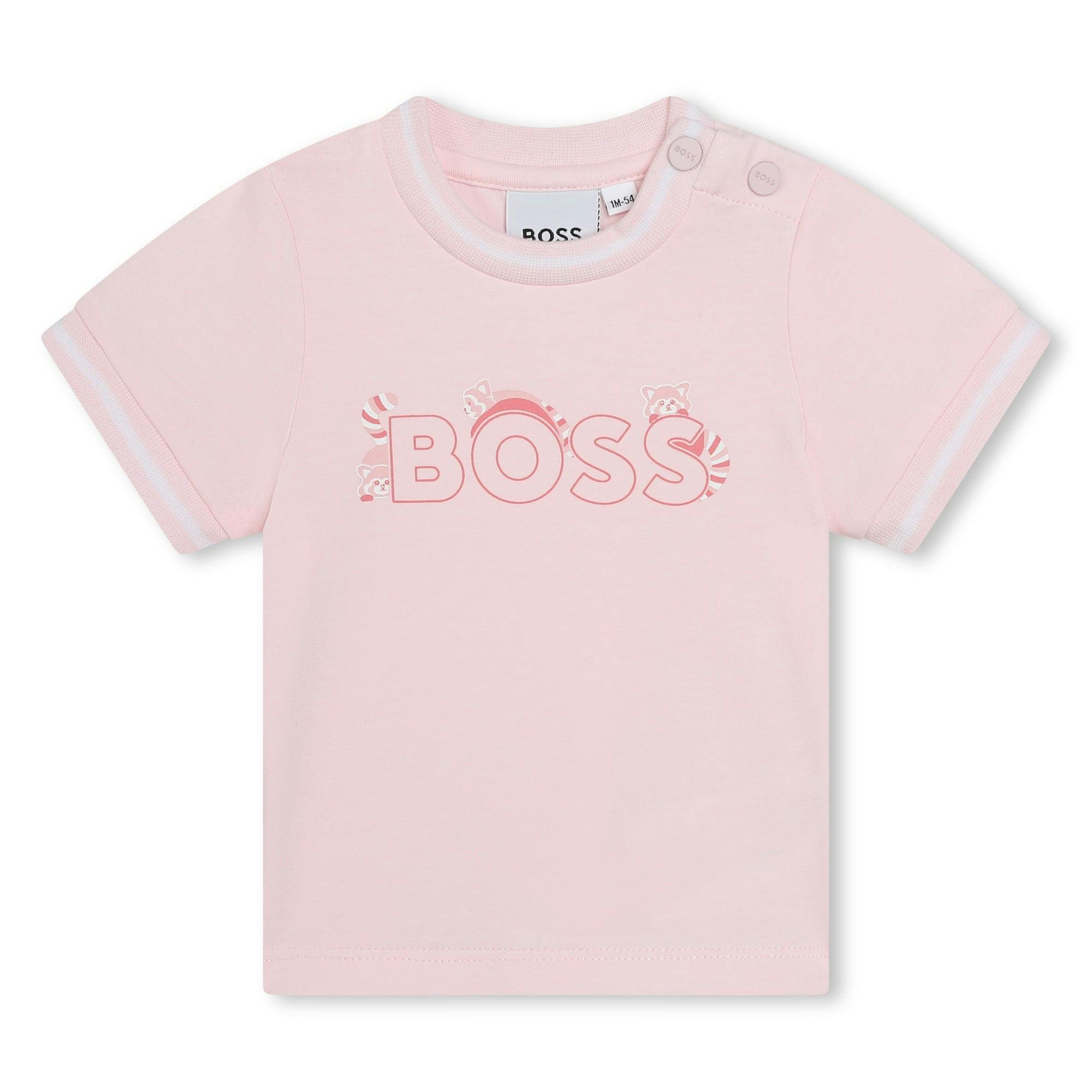 BOSS KIDSWEAR Pink Tracksuit And T-shirt Baby Set