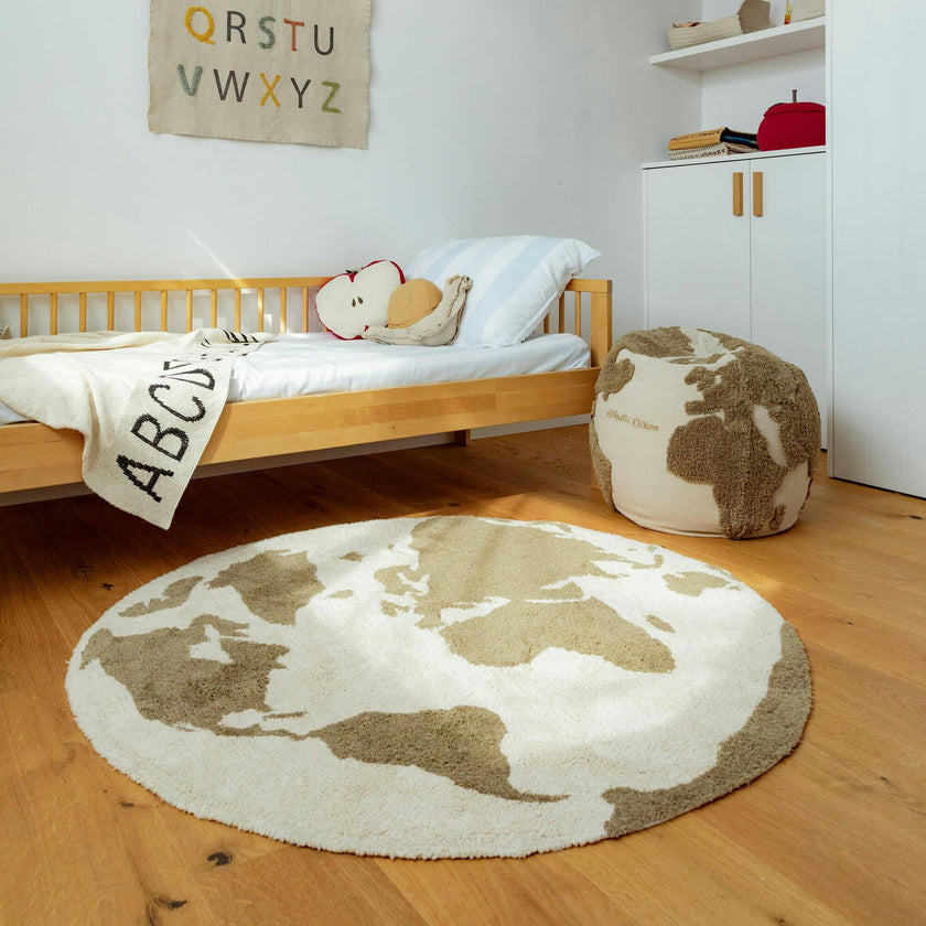 RugCycled washable rug World Map
