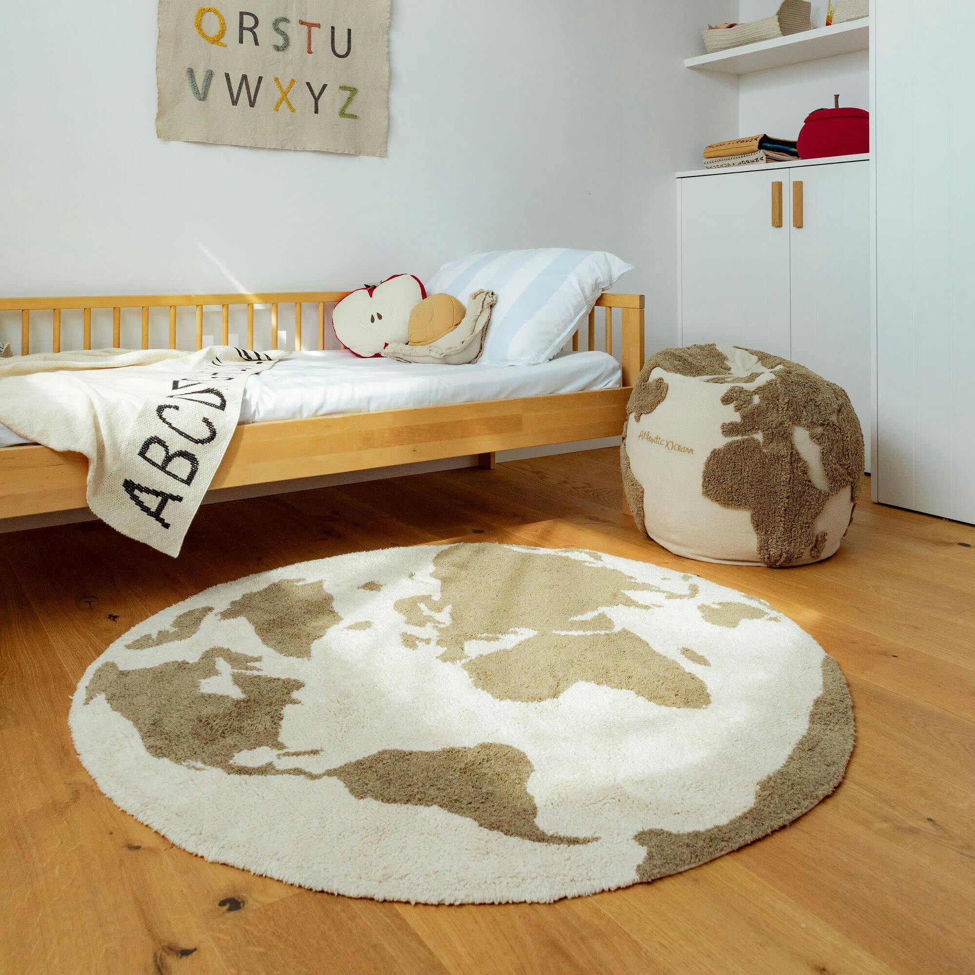RugCycled washable rug World Map