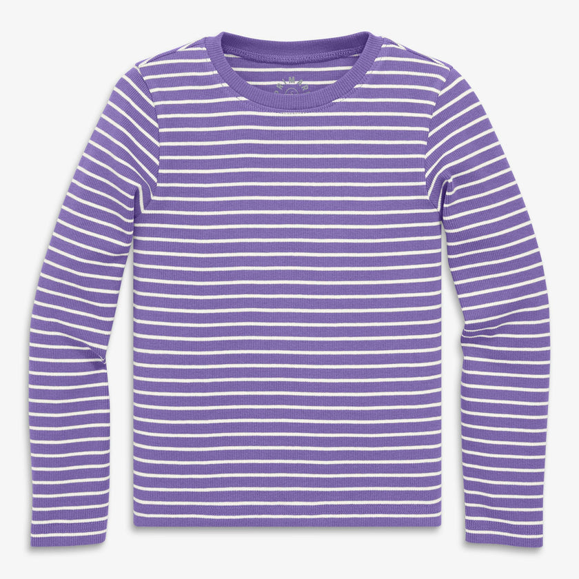 Kids long sleeve rib tee in stripe