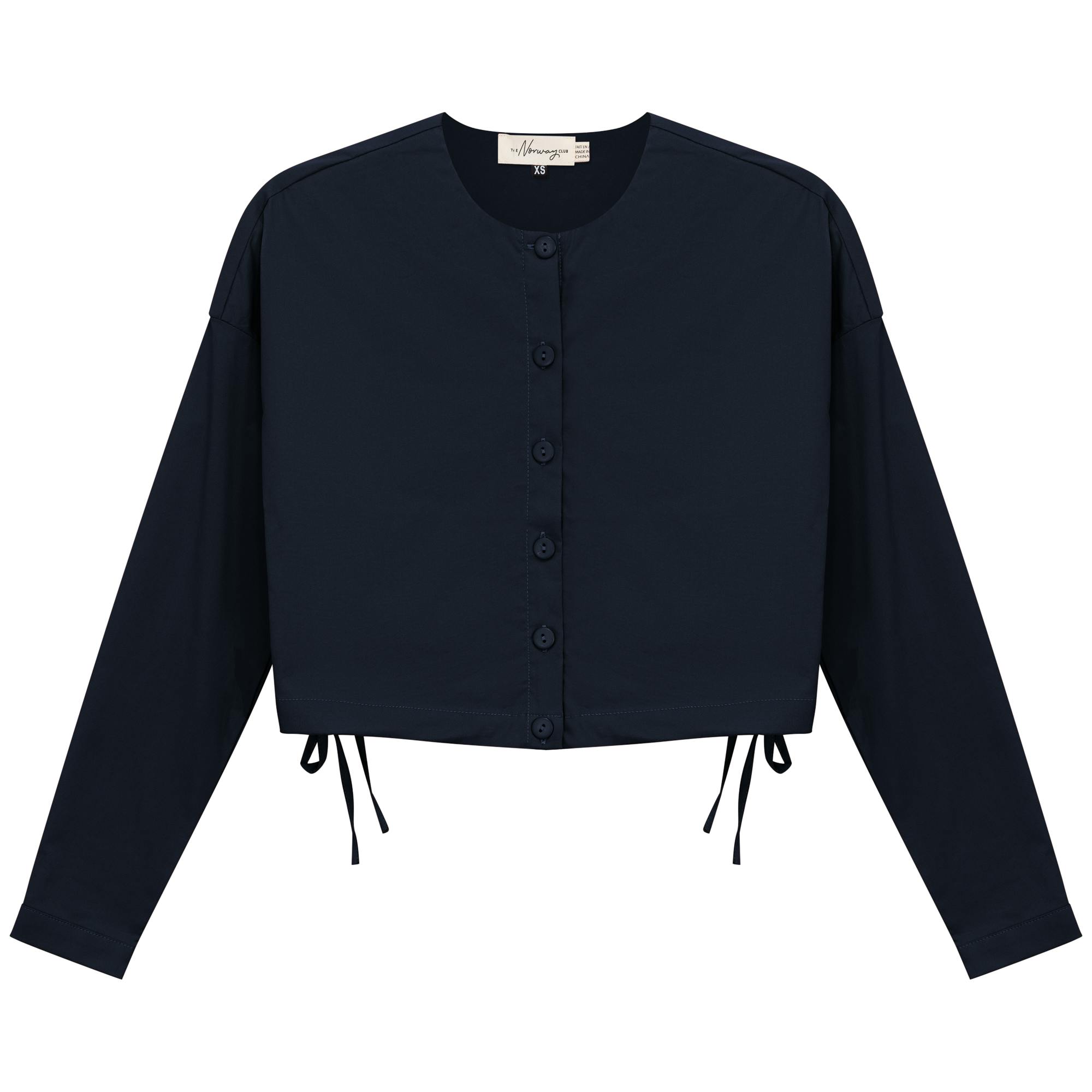 Cotton Cropped Side Tie Blouse