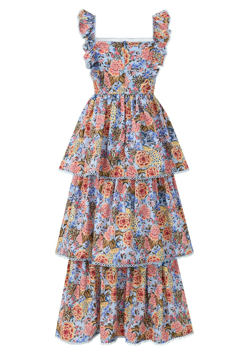 Iliana Cotton Frill Maxi Dress (Women)