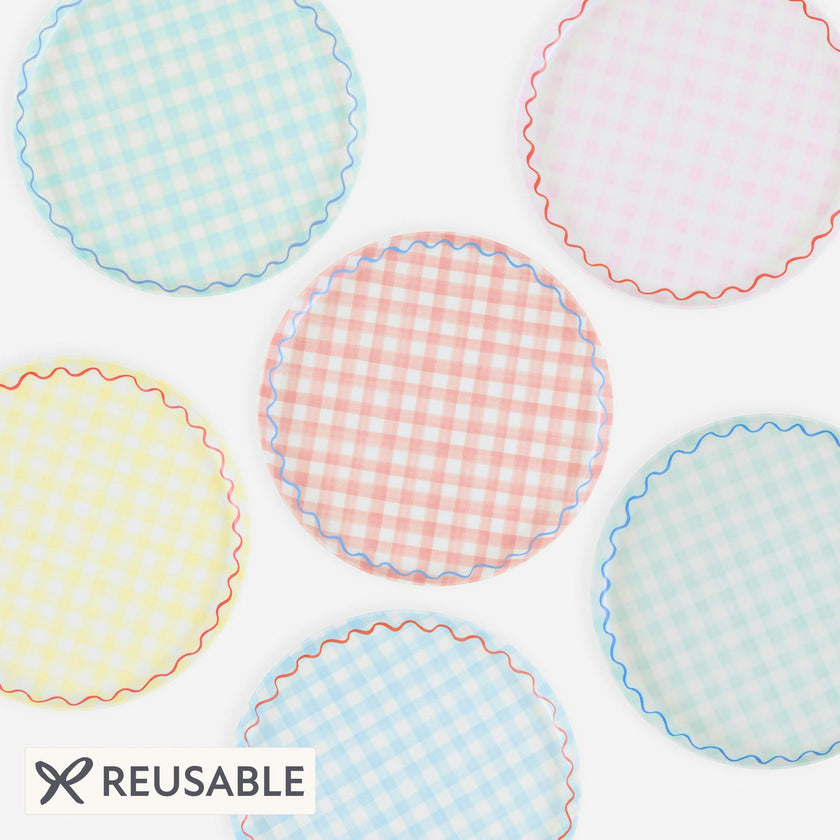 Gingham Reusable Small Plates