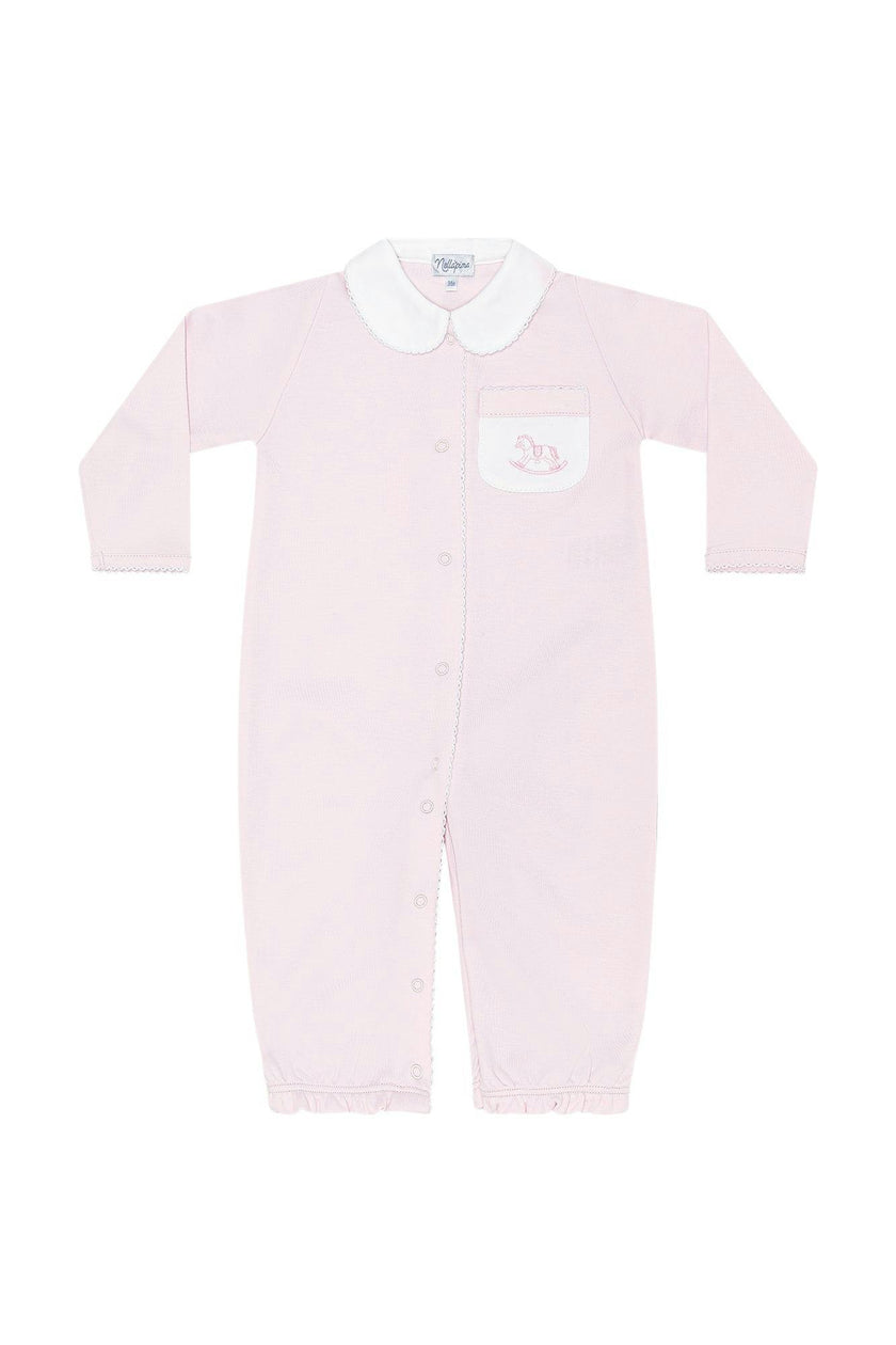 Pink Rocking Horse Embroidered Converter Gown