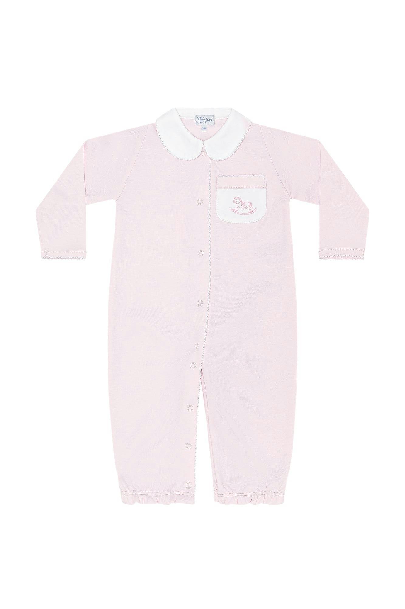Pink Rocking Horse Embroidered Converter Gown