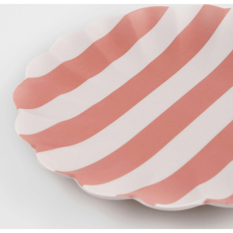 Stripy Reusable Bamboo Large Plates