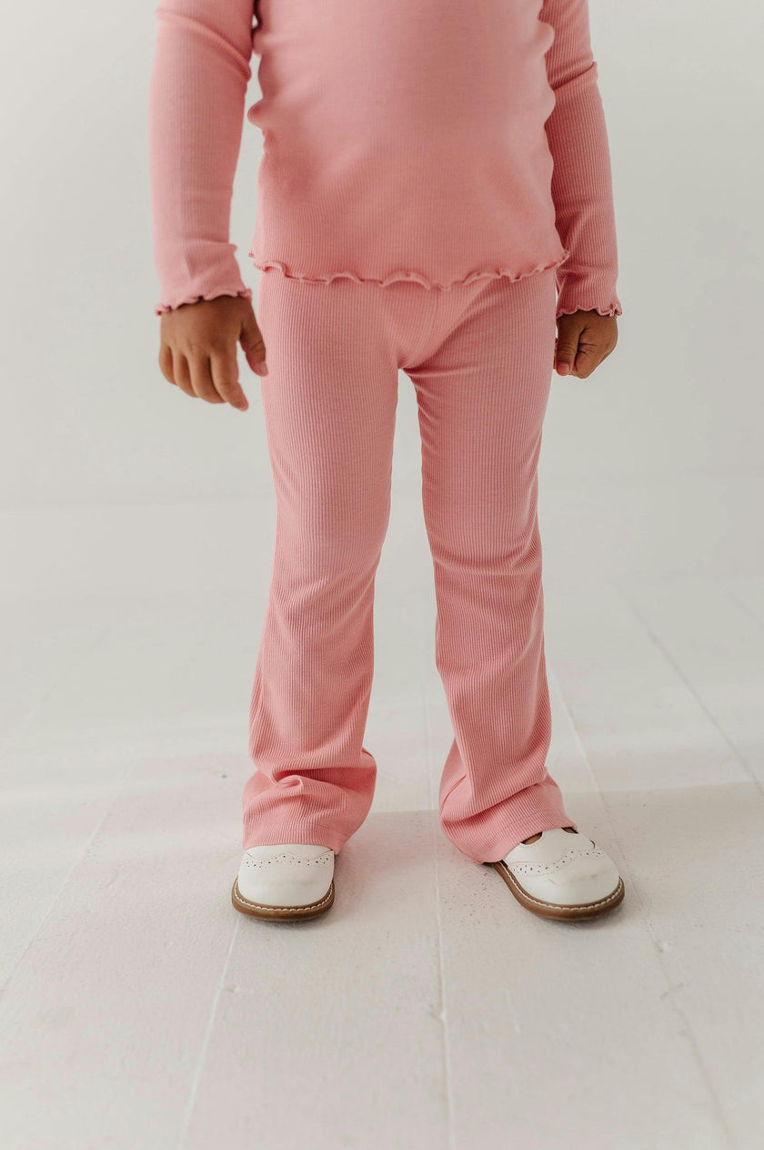 Girls Flare Pants in Rose Elegance