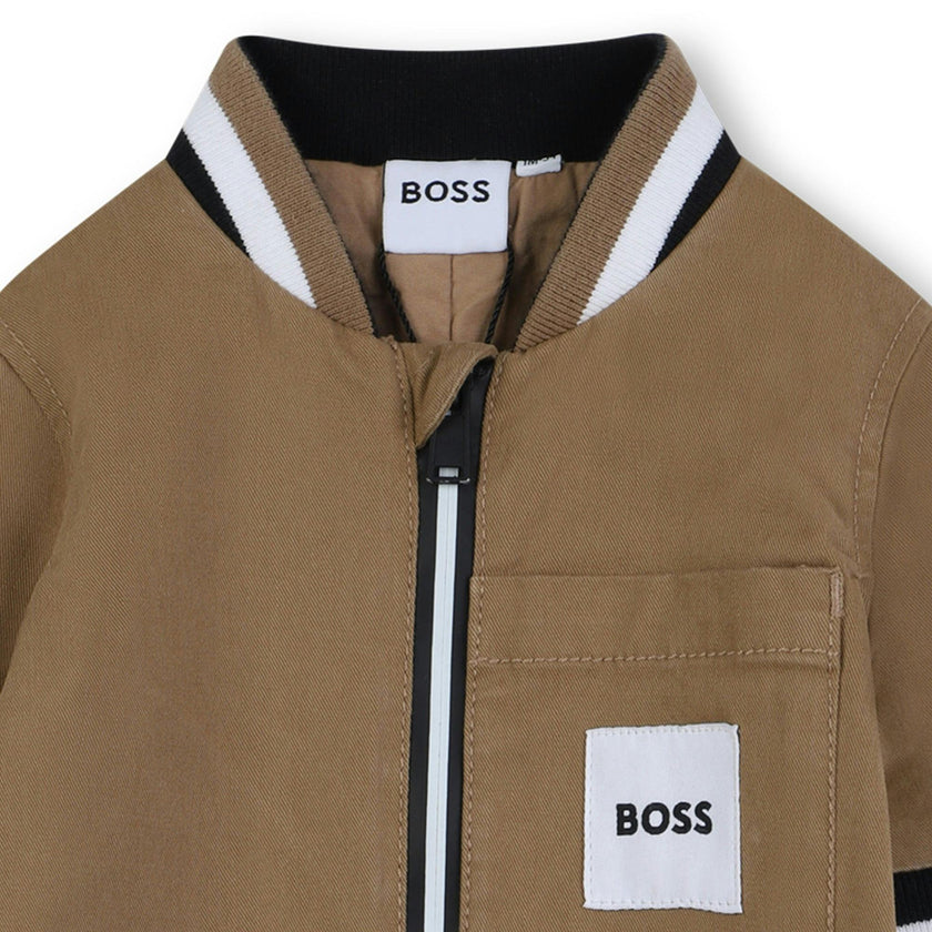Baby Boys Brown Logo Romper